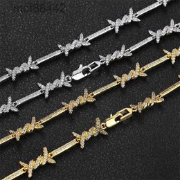 Collier hip hop boucle de style japonais 2,5 mm Fine Thorn Chain Micro Set Zircon Hiphop Couple Bracelet pour hommes et femmes