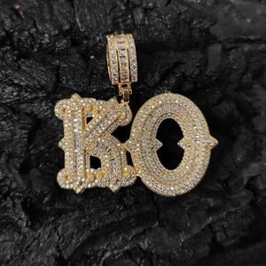 Collier Hip Hop personnalisé plein diamant avec Sting Rock Sugar lettre épissage pendentif Hiphop bijoux