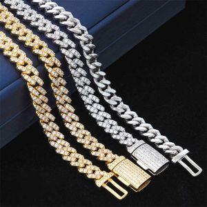 Hip Hop ketting VVS Moissanite 925 Sterling Silver Rose 8mm Iced Out Miami Cuban Link Chain