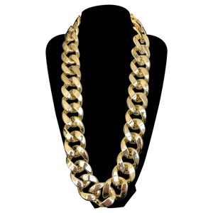 Collar de hip hop joyería de las mujeres oro plata color gran enlace cadena cubana cosplay prop plástico punk cadena larga accesorio para hombres x0509