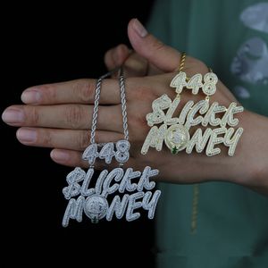 Hiphop Nummer 448MONEY Hanger Ketting Past 12mm Cubaanse Ketting heren Hiphop Rap Sieraden