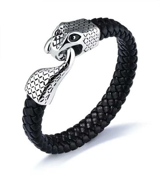 Bracelet hip hop ouroboros pour hommes concepteur de luxe en cuir noir bracelets de la chaîne de corde The Vampire