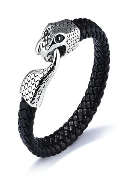 Bracelet hip hop ouroboros pour hommes concepteur de luxe en cuir noir bracelets de la chaîne de corde les vampires