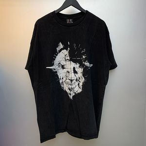 T-Shirt surdimensionné en coton délavé avec motif Hip Hop imprimé, T-Shirt décontracté pour hommes et femmes
