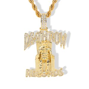 Hip Hop Hanger Ketting Bling Zirkoon Real Geel Vergulde Sieraden