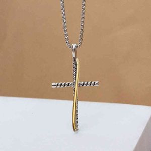 Hip Hop pendentif colliers chaîne croix collier concepteur longue haute qualité bijoux accessoires bouton fil pendentifs Style