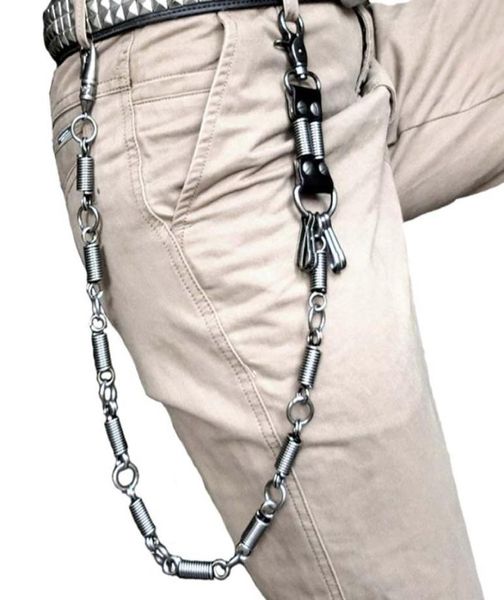 Hip hop Punk hommes printemps ceinture enroulée taille porte-clés homme pantalon chaîne Jeans Punk métal pantalon Rock vêtements accessoires bijoux 1582233