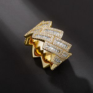 Hiphop rap trapezium rhombus cubaanse kettingring 14k echt goud vergulde sieraden cool man cadeau