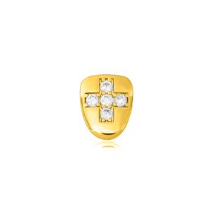 Hip Hop Rappeur Dents Dentaires Grillz Argent accolades crucifix complet Zircon miroir brillant une seule dent bijoux de mode grilles de dents en gros montrer bijoux 1286