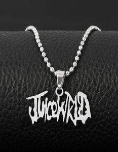 Rappeur Hip Hop JUICE Collier Wrld Strand Perles Chaîne en acier inoxydable LETTRE PENDANT Collier Bijoux Fans Cadeau Femme Mujer Y03014713660