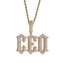 Retro A-Z Custom Glitch Letters Hanger Kettingen 18K Echt Vergulde Hip Hop Sieraden