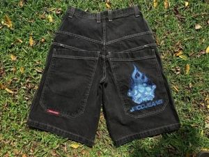 Hip Hop Retro Skelet Graphic Streetwear JNCO Shorts Y2K Pant