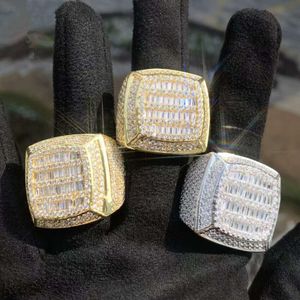 Anneau hip hop, créateur de bijoux de marque de bijoux Ring VVS Moisanite Diamond Men's's Ring Shiny Ice Cross Ring