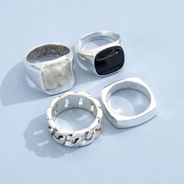 Hip Hop Ring Ring Mens Trendy Punk Style Alloy European and Korean Set Oil Dripping Non Fading Jewelry