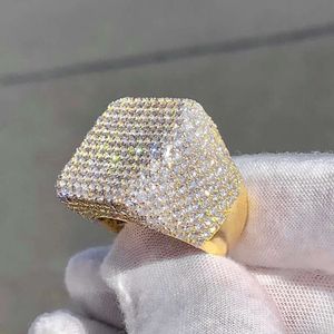Hiphop ringen voor mannen Iced Out Custom Sieraden VVS Moissanite Diamond Initiële kampioenschapstijl Herenring