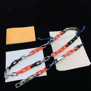 Hip hop Rock Punk Style chaîne épaisse colliers hommes argent noir orange matériel moulé à la main effet argile liens laque nuages Bracelet ensembles de bijoux LVS17 -09 LVS17 -1-0