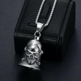 Hip Hop Rock Rvs Skull Bell Hangers Ketting voor Mannen Punk Sieraden Nooit Vervagen Gift222s