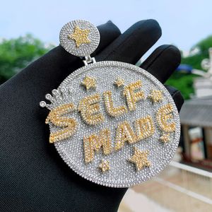Pendant Hip Hop Selfmade Topling 5A Zircon Charm Star Star Crown Mens Bijoux Gift
