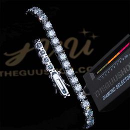 Hip Hop Sier Mosang diamant Tennis marque à la mode personnalisé personnalisé hommes Bracelet bijoux