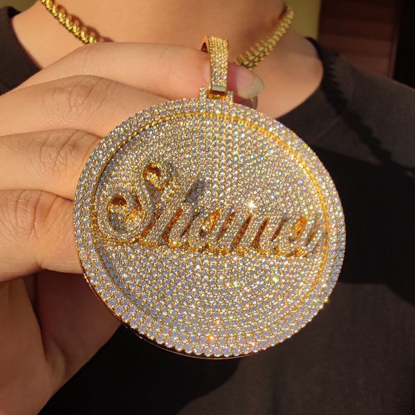 Hip Hop simulé diamant pendentif colliers A-Z nom personnalisé lettres exagéré pendentif Bling bijoux religieux