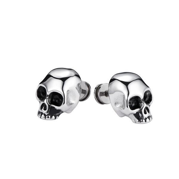 Pendientes de tuerca de calavera Hip Hop para hombres y mujeres Pendientes de tendencia roja de red con preservación de color y accesorios de encanto de moda