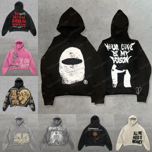 Hip-hop Skull Letter Print Niche Sweat à capuche surdimensionné Men d'automne et d'hiver High Street Trend Band Casual Casual