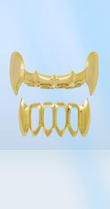 Hip Hop Smooth Halloween Dentures Grillz Real Gold plaqué rampes dentaires Bijoux Cool Bijoux Golden Silver Rose Gold Black6397485