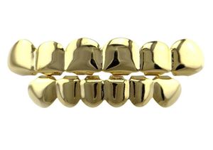 Hip Hop Smooth Hollow Grillz Real Gold plaqué Golden Silver Dental Grills Tiger Tooth Bijoux Spécifications multiples 4478512