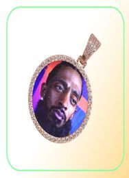 Hip Hop solide noyau glacé image personnalisée pendentif collier avec corde chaîne charme Bling bijoux pour hommes Women1517997