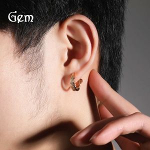 Hip Hop Spiral Buckle Lighing Trendy Street Instagram Style veelzijdige zirkoon oorbellen voor mannen Minimalistische persoonlijkheid Ear Clip