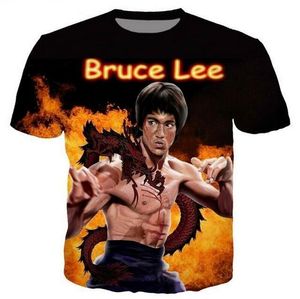 Hip Hop Sportwear Punk Casual Automne Hommes Cool Imprimer L'Avatar Le Bruce Lee 3d T-shirt001