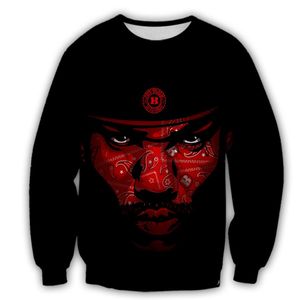 Hip Hop Sportwear Punk décontracté lâche hommes Cool impression sang Gang Bandana 3d sweat 002