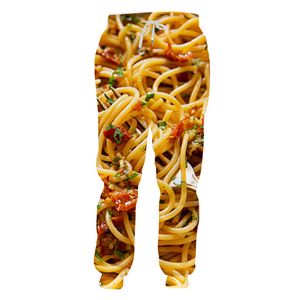 Hip Hop Sportwear Punk Casual Loose Men Cool Print Ramen Burger avec Frites 3d Pantalon 001