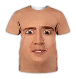 Hip Hop Sportwear Punk Casual Loose Track broek Autumn Men Cool Print beroemde acteur Nicolas Cage 3D T-shirt 014