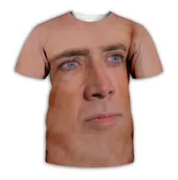 Hip Hop Sportwear Punk Casual Loose Track Pants Autumn Men Cool Print Famous Actor Nicolas Cage 3d T-shirt 015