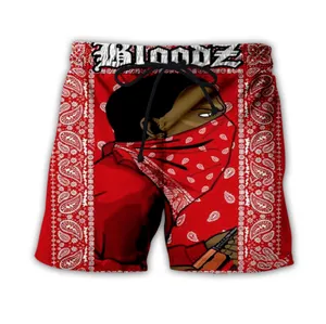 Hip Hop Sportwear Punk Casual Loose Trackbroek Autumn Men Cool Print Blood Gang Bandana 3D Shorts 008