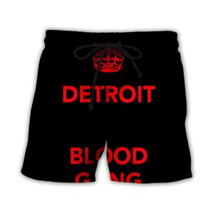 Hip Hop Sportwear Punk Casual Loose Trackbroek Autumn Men Cool Print Blood Gang Bandana 3d Shorts 001