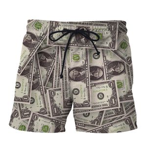 Hip Hop Sportwear Punk Casual Loose Track Pants Automne Hommes Cool Print Dollar 3d Shorts002