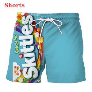 Hip Hop Sportwear Punk Casual Loose Track broek Autumn Men Cool Print Froot Loop Loop Cereal 3d Shorts