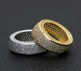 Hip Hop en acier inoxydable en acier de zircone cubique anneaux glacés micro-pave cz ring
