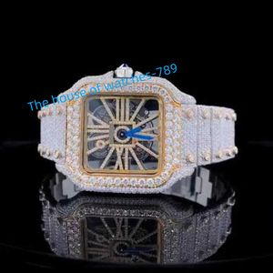 2024 LUXURIE HOP ACIER ACTEUL SECHNORD FULL DIAMOND BUSE SKELETON VVS MOISANITE Watch