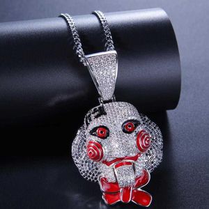 Hip Hop Déclaration Chunky Iced Out Bling 6ix9ine Chaîne Clown 69 Tekashi69 Colliers Pendentifs Saw Billy Chaîne Collier Bijoux X07297d