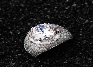 Hip Hop pierres bague bijoux plaqué or 18 carats mode hommes Zircon grand diamant Rings8405249