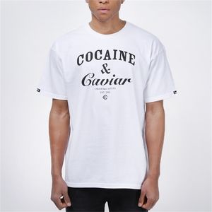 Hip Hop Streetwear COCA CAVIAR Femmes Top Unisexe Blanc Noir Sweat Off Lettres D'impression Urbaine Imprimer T-shirt Hommes 210714