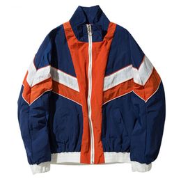 Hip Hop Streetwear neutre décontracté hommes Bomber vestes femmes Vintage multicolore couleur bloc Patchwork coupe-vent vestes M-XL