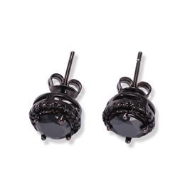 Hip Hop Stud Nouveau ongles d'oreille noire à quatre grilles