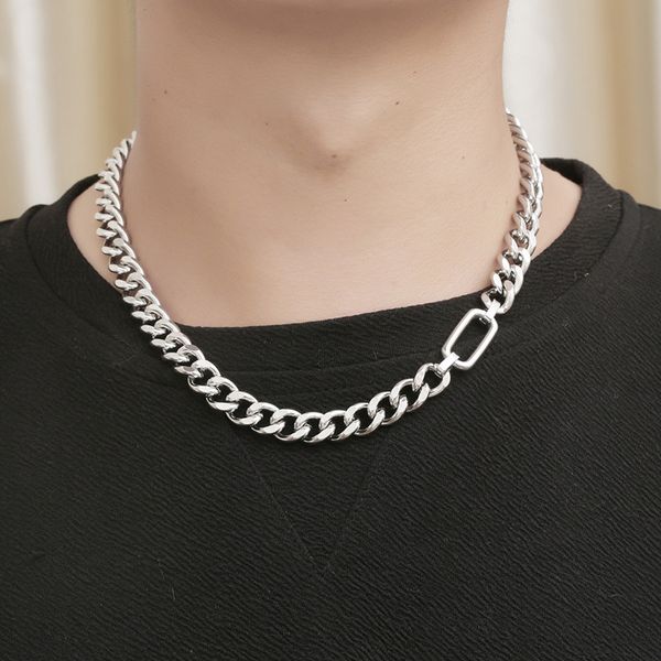 Collier cubain style Hip-hop, colliers européens et américains tendance, niche en acier titane pour hommes et femmes, punk tendance