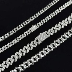 Style hip-hop S925 Vvs en argent sterling VVS Real Moisanite Diamond Miami Cuban Link Chain 19mm Collier Iced Out