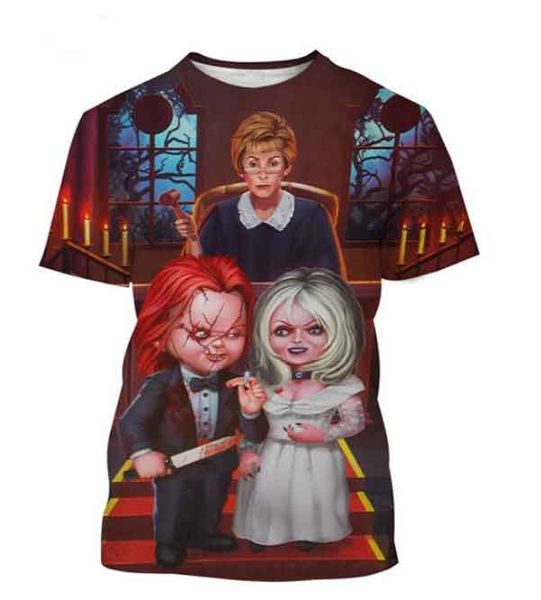 Hip Hop Styles t-shirt grande main! Hommes femmes vêtements impression chaude 3D personnalité créative visuelle film d'horreur Chucky votre T-shirt chemise DX022