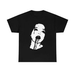 Hip Hop Summer Gothic Harajuku Punk Loose Men Femmes Portrait Print Tshirt Casual Short Graphics Graphics Top Top Y2K Emo 240115